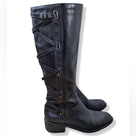 BCBGeneration Shoes - BCBG BLACK LEATHER RIDING BOOTS.